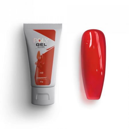 Polygel Glass - Red - HEMA Mentes Építőzselé (30g)