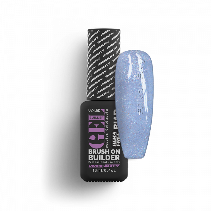 Liquid Polygel BIAB - Silken Sky - HEMA Mentes Ecsetes Építőzselé (13 ml)