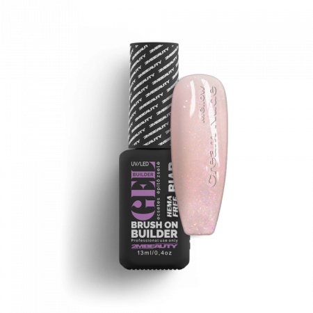 Liquid Polygel BIAB - Mellow Cream Nude - HEMA Mentes Ecsetes Építőzselé (13 ml)