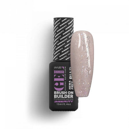 Liquid Polygel BIAB - Mellow White Beige - HEMA Mentes Ecsetes Építőzselé (13 ml)