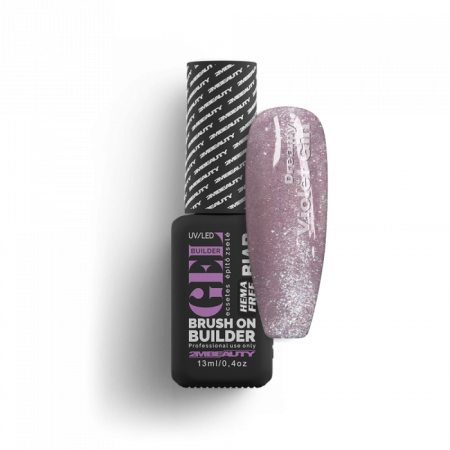 Liquid Polygel BIAB - Dreamy Violet Gin - HEMA Mentes Ecsetes Építőzselé (13 ml)