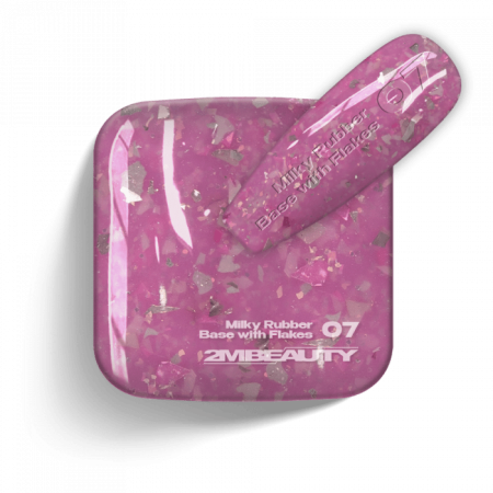 Gel Lack - Milky Rubber Base With Flakes 07 - HEMA Mentes (13 ml)