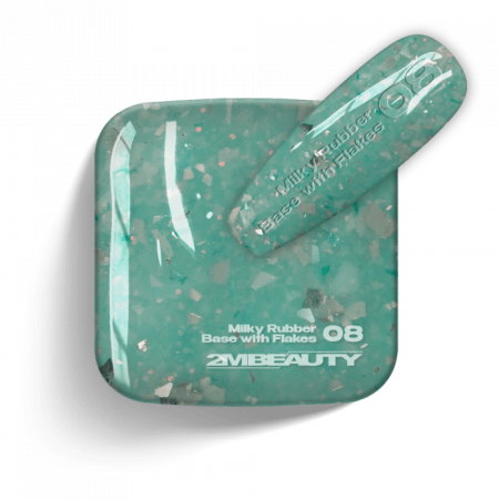 Gel Lack - Milky Rubber Base With Flakes 08 - HEMA Mentes (13 ml)