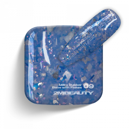 Gel Lack - Milky Rubber Base With Flakes 09 - HEMA Mentes (13 ml)
