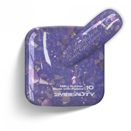 Gel Lack - Milky Rubber Base With Flakes 10 - HEMA Mentes (13 ml)
