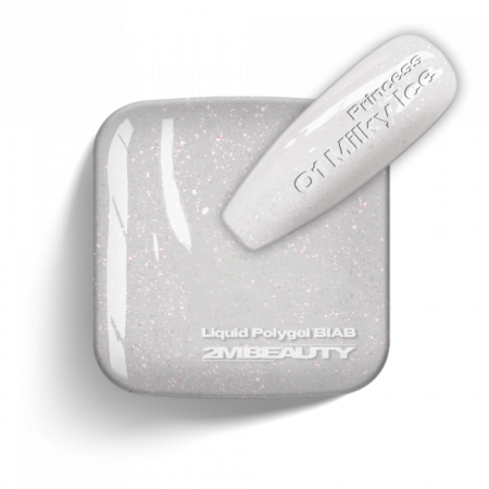 BIAB - Princess - 01 Milky Ice - HEMA Mentes Ecsetes Építőzselé (13 ml)