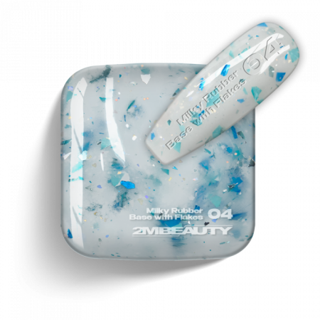 Gel Lack - Milky Rubber Base With Flakes 04 - HEMA Mentes (13 ml)