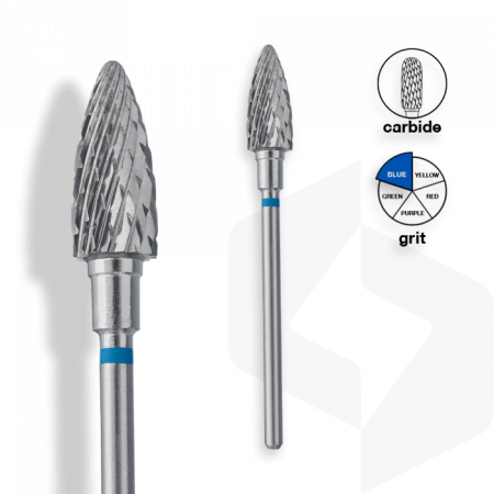 Staleks - Karbid Csiszolófej Kúp 6 mm | 14 mm Kék | Közepes | FT110B060-14 ()