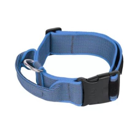 Julius k9 nyakörv fogantyúval és cserélhető felirattal 50mm/49-70 Kék-Szürke