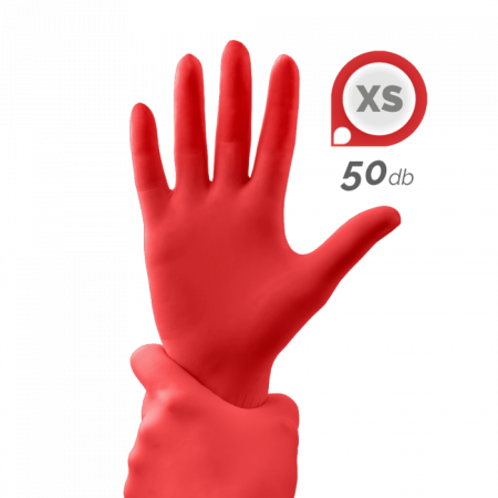 Gumikesztyű - Korallpiros (XS