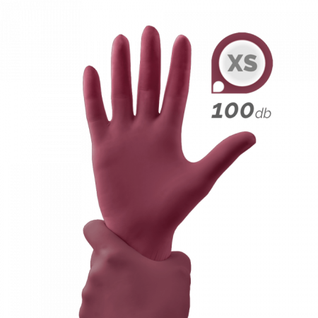 Gumikesztyű - Meggybordó (XS