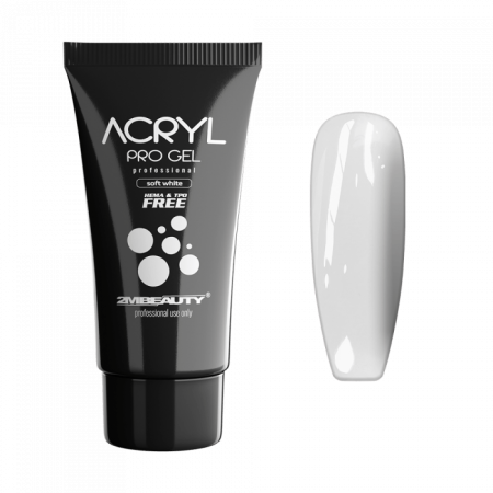 Acryl Pro Gel Soft White - HEMA Mentes Akrilzselé - Tubusos (60g)