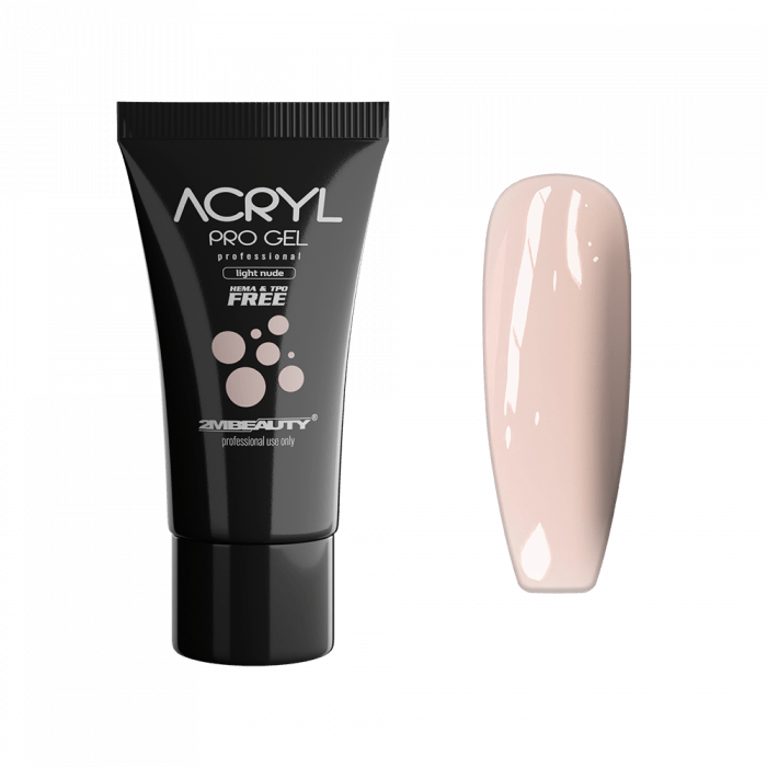Acryl Pro Gel Light Nude - HEMA Mentes Akrilzselé - Tubusos (30g)