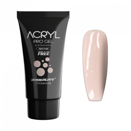 Acryl Pro Gel Light Nude - HEMA Mentes Akrilzselé - Tubusos (60g)