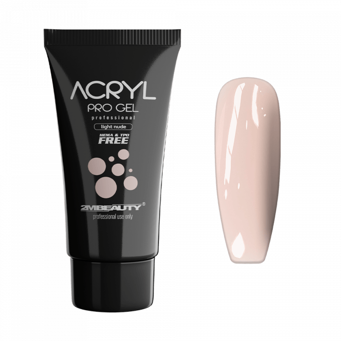 Acryl Pro Gel Light Nude - HEMA Mentes Akrilzselé - Tubusos (60g)
