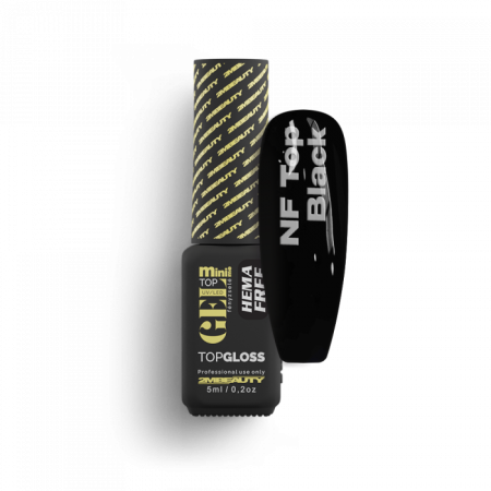 Top Gel - NF Top Black Színezett Fényzselé - HEMA Mentes (5ml - mini me)