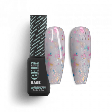 Gel Lack - Milky Rubber Base With Flakes 05 - HEMA Mentes (5ml - mini me)