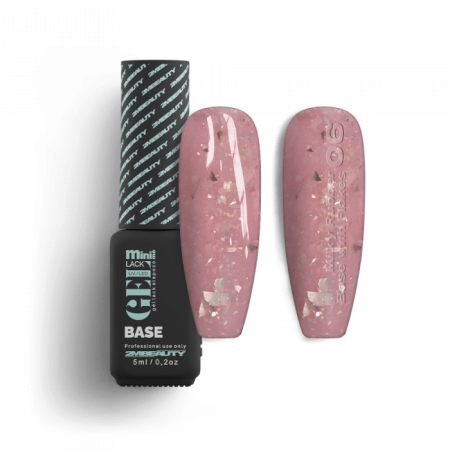 Gel Lack - Milky Rubber Base With Flakes 06 - HEMA Mentes (5ml - mini me)