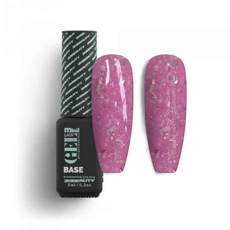 Gel Lack - Milky Rubber Base With Flakes 07 - HEMA Mentes (5ml - mini me)