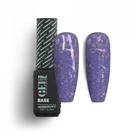 Gel Lack - Milky Rubber Base With Flakes 10 - HEMA Mentes (5ml - mini me)