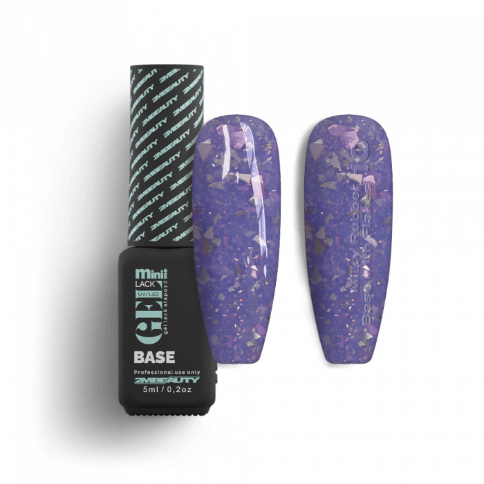 Gel Lack - Milky Rubber Base With Flakes 10 - HEMA Mentes (5ml - mini me)