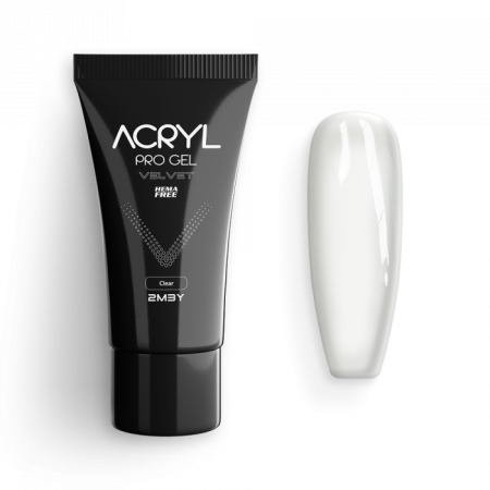 Acryl Pro Gel Velvet - Clear - HEMA Mentes Akrilzselé (30g)