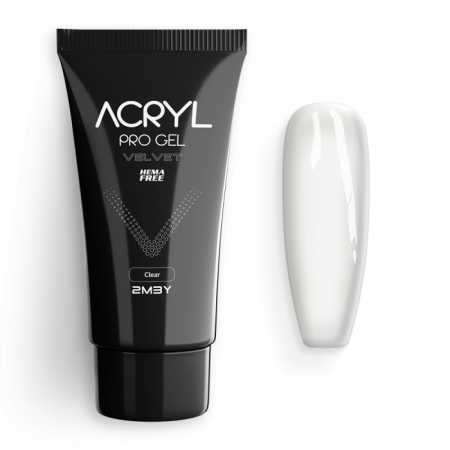 Acryl Pro Gel Velvet - Clear - HEMA Mentes Akrilzselé (60g)