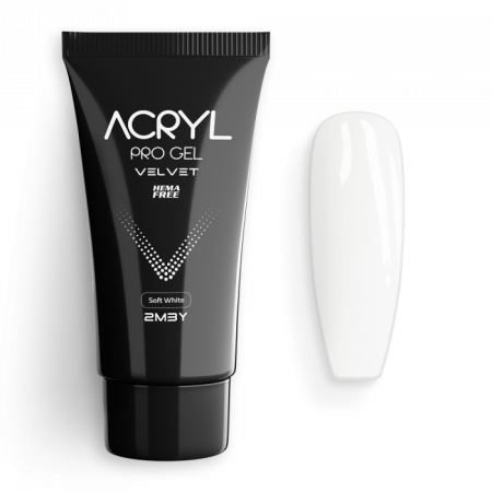 Acryl Pro Gel Velvet - Soft White - HEMA Mentes Akrilzselé (60g)