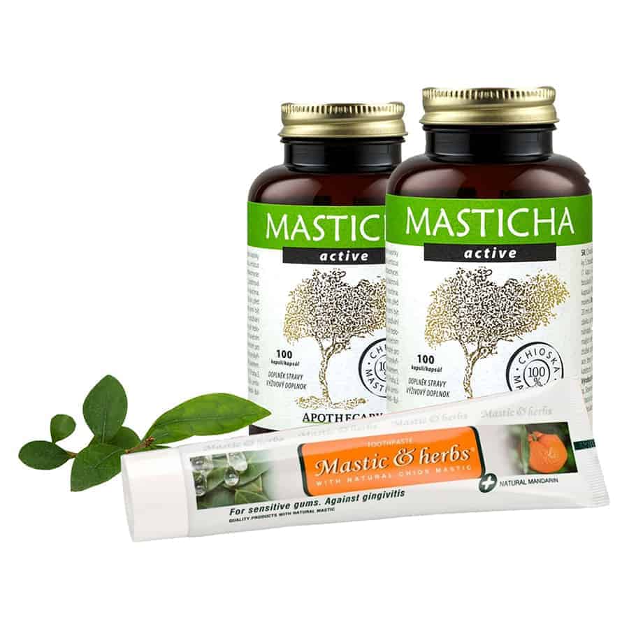 2x Masticha Active + Mastic & Herb masticha olajos fogkrém
