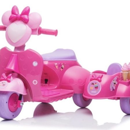 Gyermek elektromos motoros robogó fagylalt rózsaszín