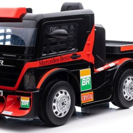 Gyermek elektromos teherautó Mercedes Axor LCD MP4 pótkocsival piros