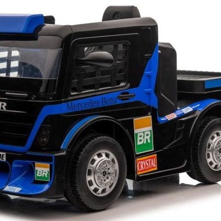 Gyermek elektromos teherautó Mercedes Axor LCD MP4 pótkocsi kék