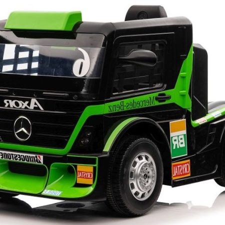 Gyermek elektromos teherautó Mercedes Axor LCD zöld