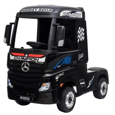 Gyermek elektromos teherautó Mercedes-Benz Actros 4x4 MP4 feketére festve