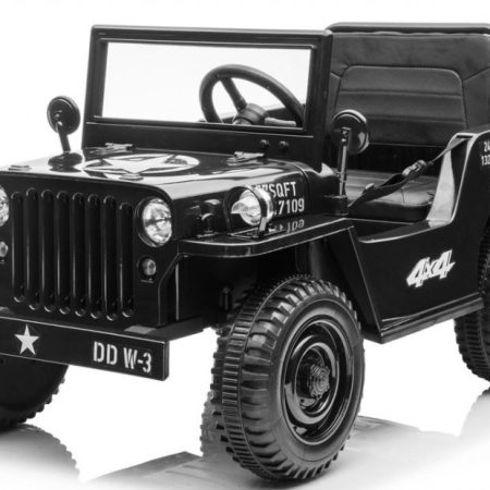 Gyermek elektromos katonai Jeep Willys 4x4 fekete