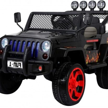 Elektromos kisautó Jeep Raptor 4x4 fekete lánggal