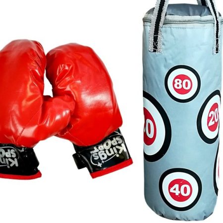 Gyermek boxzsák és kesztyű 57 x 18 cm