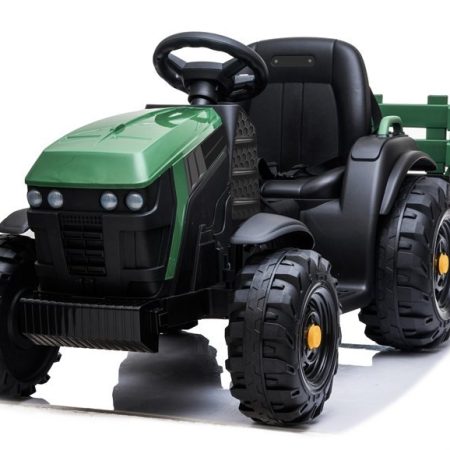 Gyermek elektromos traktor Farmer iparvágány és lapát zöld
