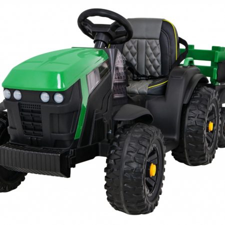 Gyermek elektromos traktor Farmer iparvágány és lapát zöld