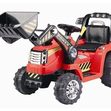 Gyermek elektromos traktor Power ekével piros