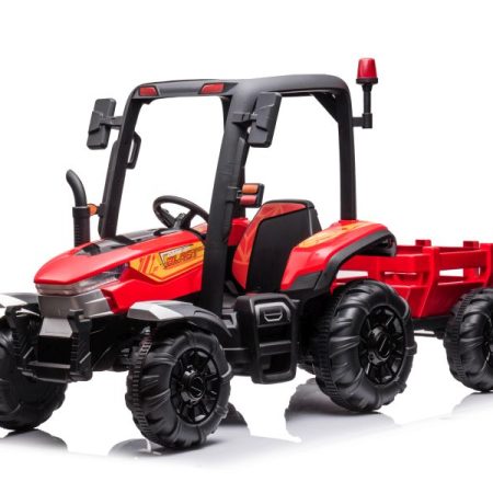 Gyermek elektromos traktor pótkocsival BLT piros
