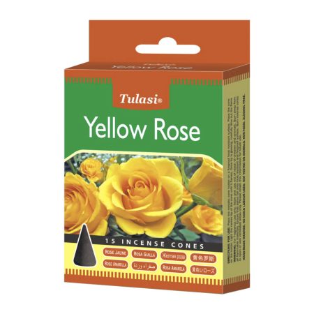 Tulasi Yellow Rose Füstölő Kúp kúpfüstölő – Sárga Rózsa