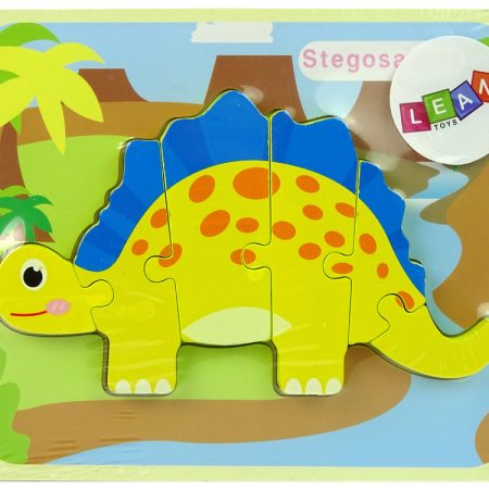 Fából készült puzzle a legkisebb sárga dinoszaurusznak