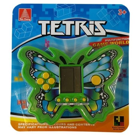 Zseb elektronikus Tetris játék pillangó zöld