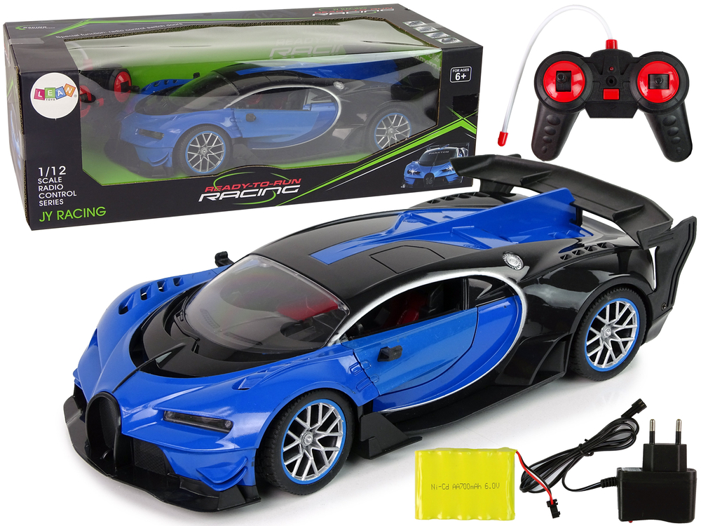 Távirányítós autó Bugati Chiron távirányítós ajtónyitás kék 1:12