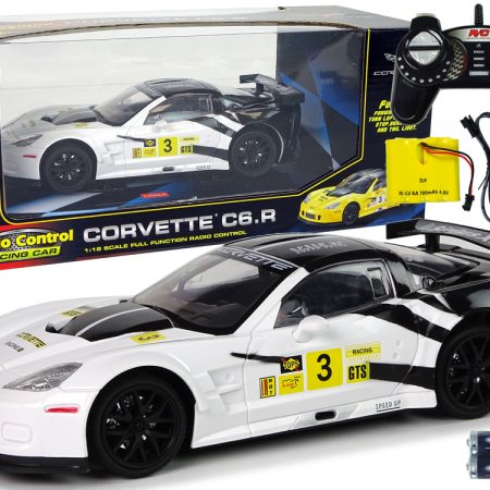 Távirányítós sportautó RC Corvette C6R 1:18 fehér