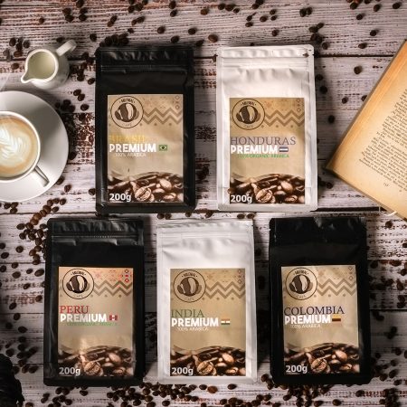 Kóstoló készlet - ötféle szemes kávé - 100% Arabica