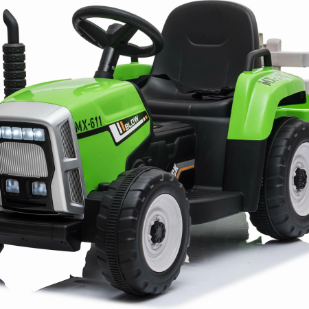 Elektromos traktor pótkocsival zöld