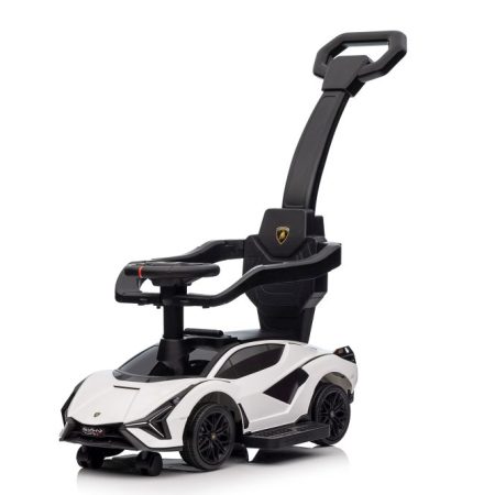 Gyermek autó vezetőrúddal Lamborghini Sian fehér