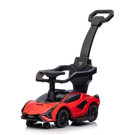 Gyermek autó vezetőrúddal Lamborghini Sian piros